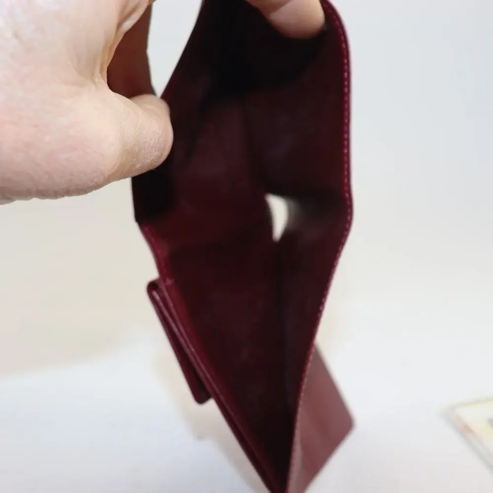 Vintage Givenchy Men’s Burgundy Leather Bifold Wallet with‎ Box - Picture 4 of 5
